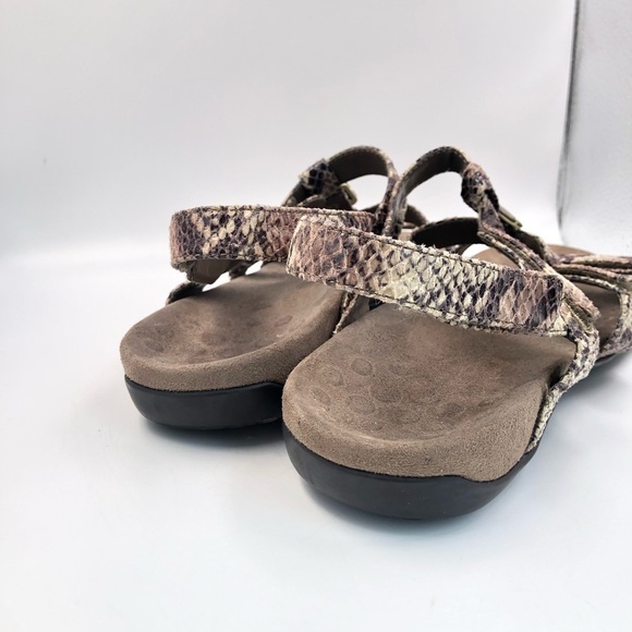 Vionic Amber Sandals Sz 10 M Natural Snake Velcro - Picture 10 of 16